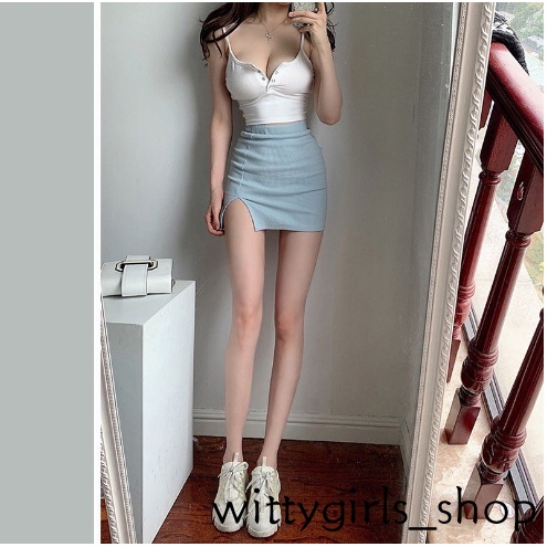 Wittygirls_ Shop | Áo Hai Dây Dáng Ngắn Màu Trơn Thời Trang Mùa Hè Quyến Rũ Cho Nữ