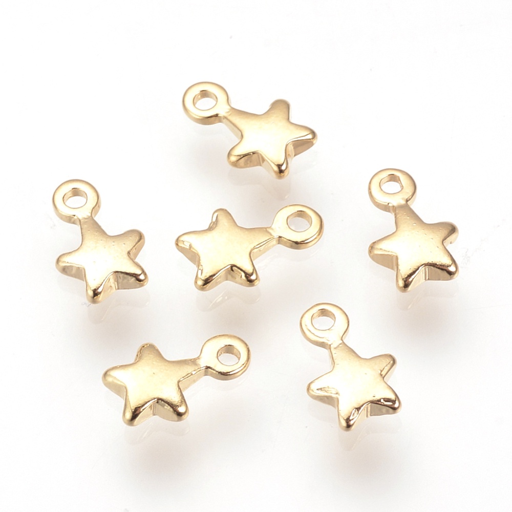 Set 1~20 Mặt Dây Chuyền Hình Đuôi Bướm / Ngôi Sao / Cá Voi Mạ Vàng Bạch Kim / Bạch Kim 18K 9x9x1.5mm: 1mm