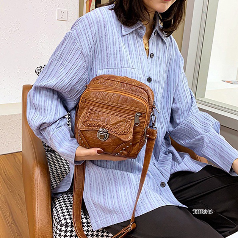 Túi xách nữ đeo vai đeo chéo, da mềm nhiều ngăn tiên lợi, phù hợp đi chơi đi làm THB044