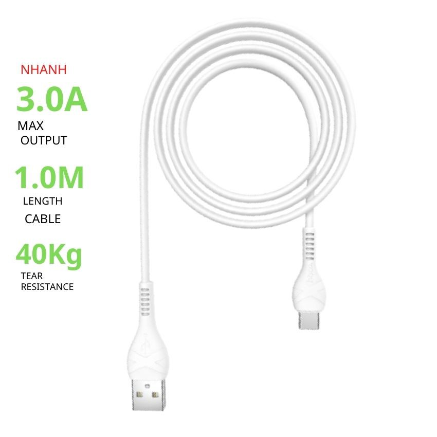 Dây Sạc Nhanh Type-C, Cáp Sạc Nhanh Type-C Hoco 3.0A - X37 Dùng Cho Samsung,Oppo...Android HUNGZADUNG - HUTABI