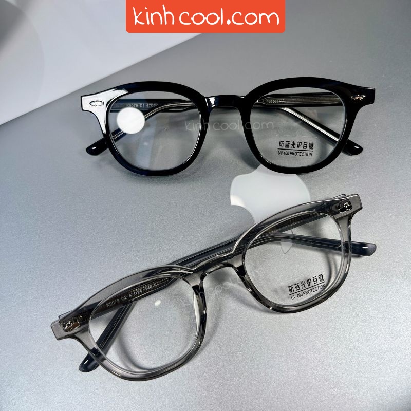 Gọng kính mắt K9079, gọng nhựa dày, màu trong, mắt tròn cho nam nữ [KHÔNG LỢI NHUẬN]