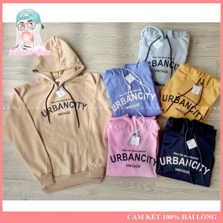 Hoodie Chất Liệu Nỉ Ấm Form Rộng Dưới 60kg Bubble Gum