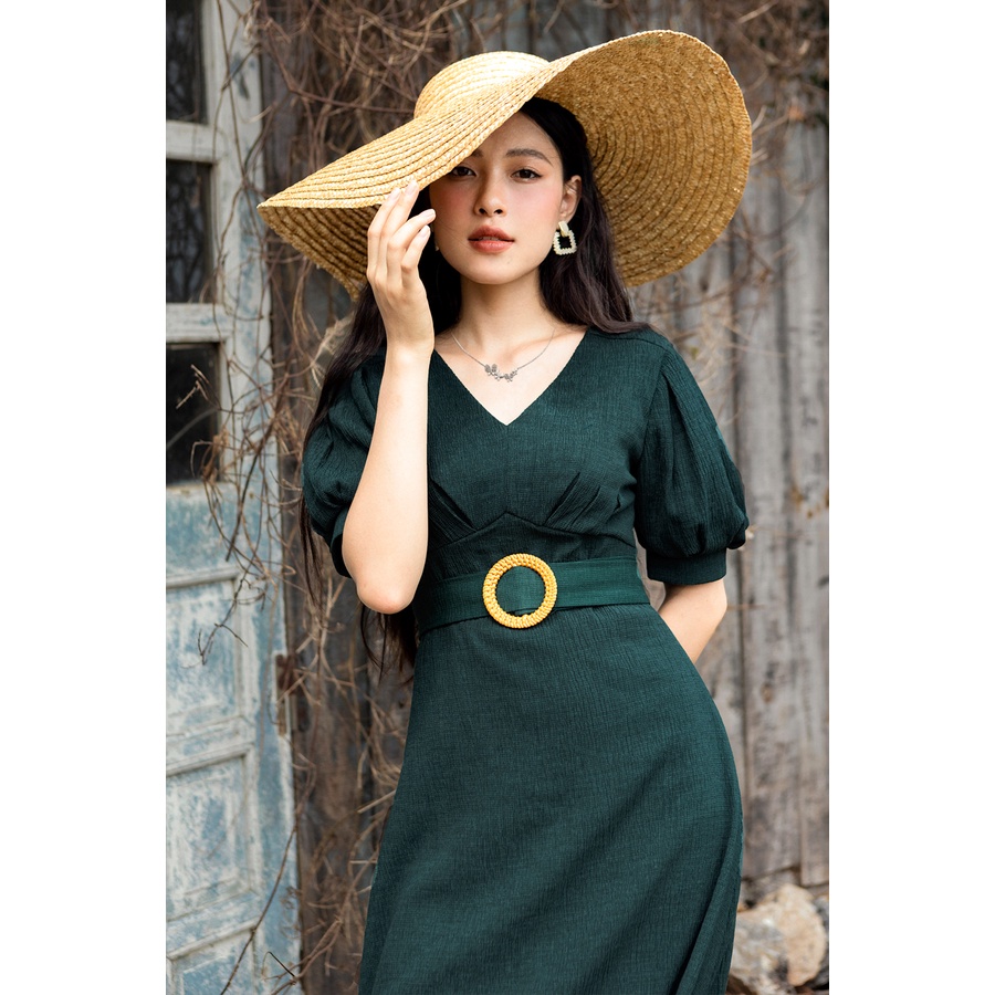 Váy cổ tim li ngực rêu MHTL