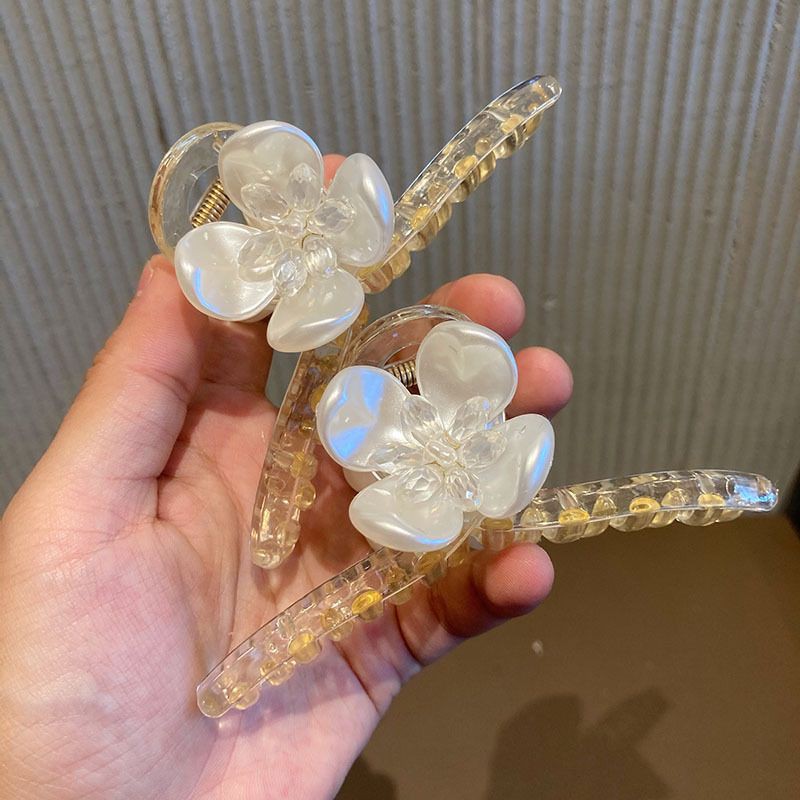 Kẹp tóc hoa 4 lá nhụy đá lấp lánh - Cặp tóc nữ đẹp cao cấp sang chảnh dễ thương ZAZA H004