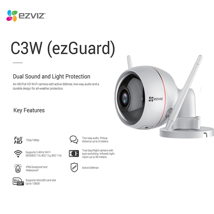 Camera IP Wifi Ezviz C3W 1080P Chính hãng - tặng kèm thẻ nhớ 32Gb