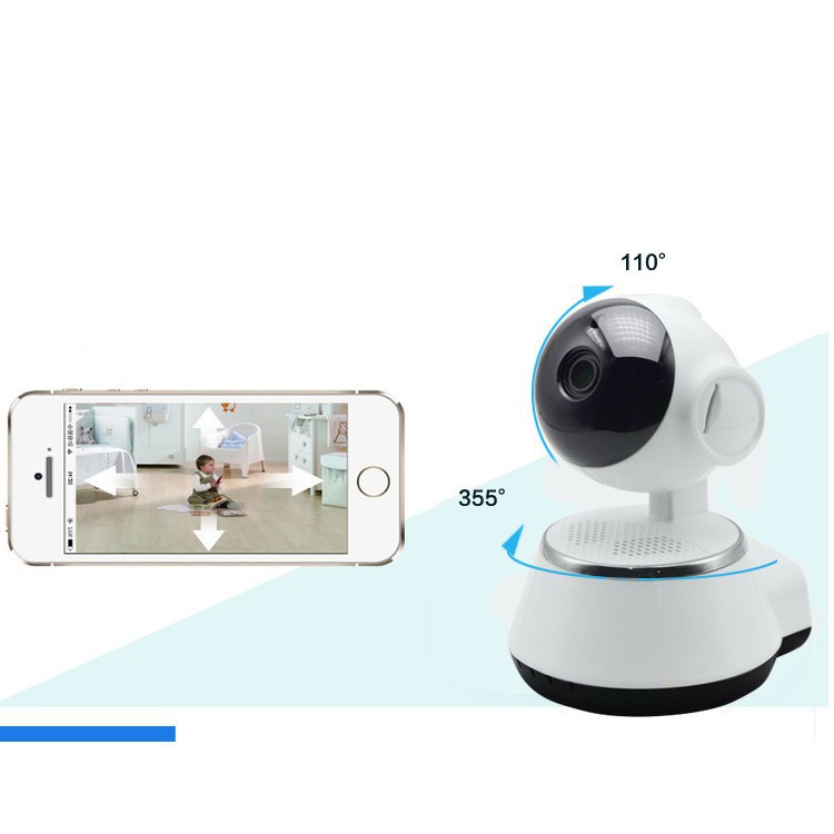 Camera an ninh CCTV không dây kết nối wifi có thể xoay được, độ phân giải 720p, hỗ trợ quay ban đêm