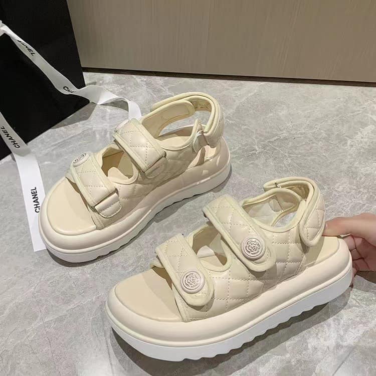 Sandal nữ da trám độn đế tăng chiều cao chất da mềm hàng Quảng Châu full box