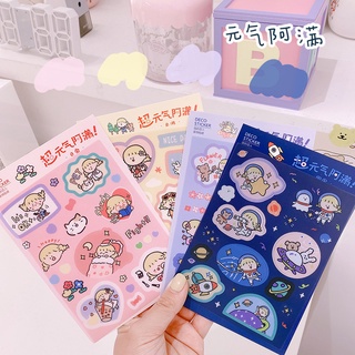 Sticker cô bé mái ngố vàng hoe cute các kiểu