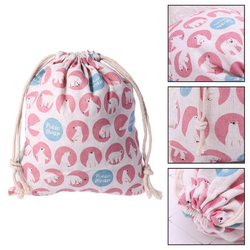 Túi Tote Dây Rút Chất Liệu Cotton Lanh Đựng Đồ Lót / Đồ Chơi