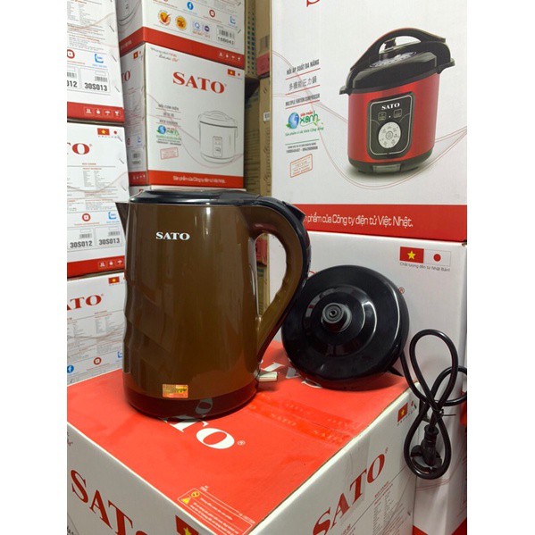 Ấm siêu tốc , Ấm siêu tốc SATO ST - 62 Hàng Chính Hãng Nhật Bản dung tích 1.8L Sôi nhanh tiết kiệm điện năng