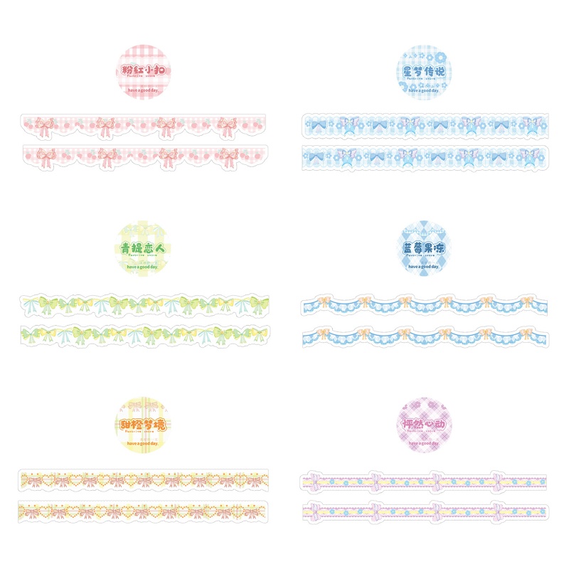 Cuộn Băng Dán Hình Nơ Trang Trí Thủ Công Rộng 20mm DIY Dễ Thương Dành Cho Học Sinh