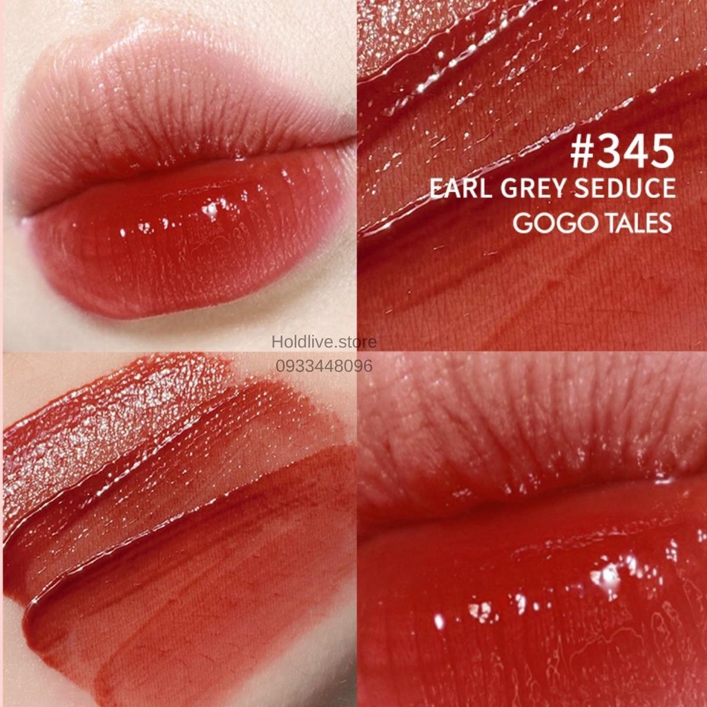 Son bóng tint Gogo tales Lucky may mắn Pink Rippling GT340 son trái tim lên màu chuẩn lì mỏng nhẹ mọng môi