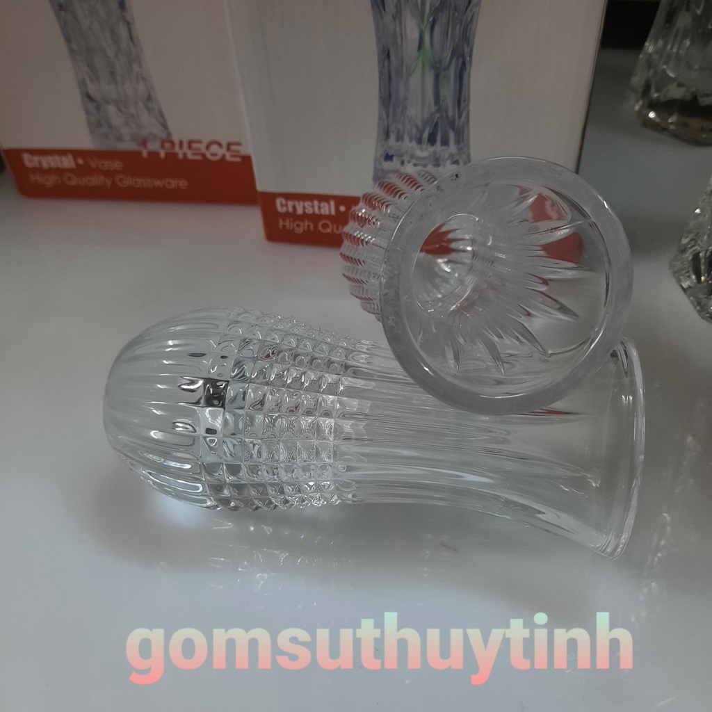 Bình bông thủy tinh, lọ cắm hoa nhỏ xinh cao 15cm, dày nặng chất lượng