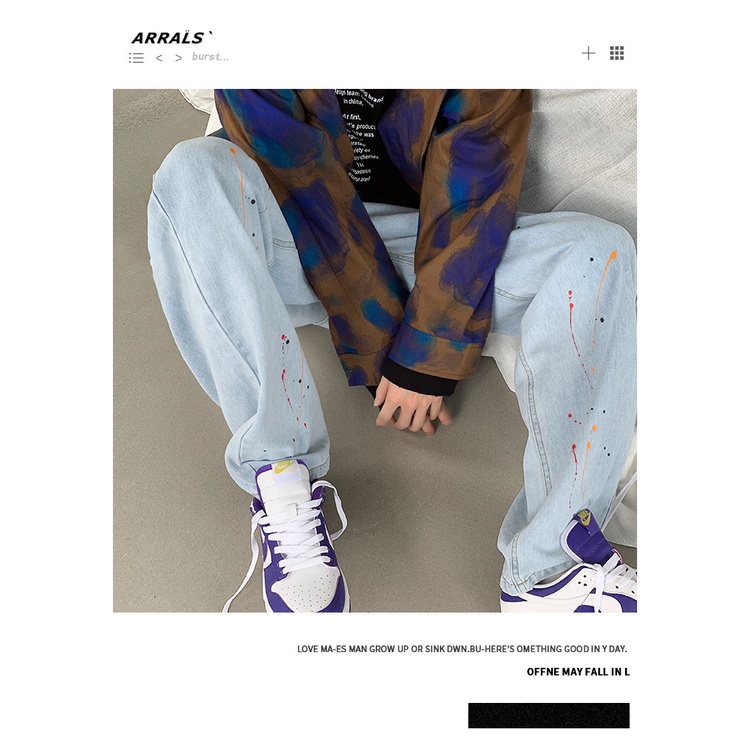 Quần jean ống rộng phong cách hip hop thời trang cho nam