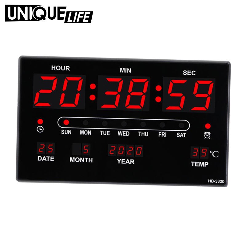 Đồng Hồ Báo Thức Điện Tử Có Đèn LED Hiển Thị Nhiệt Độ Và Độ Ẩm 12H / 24H