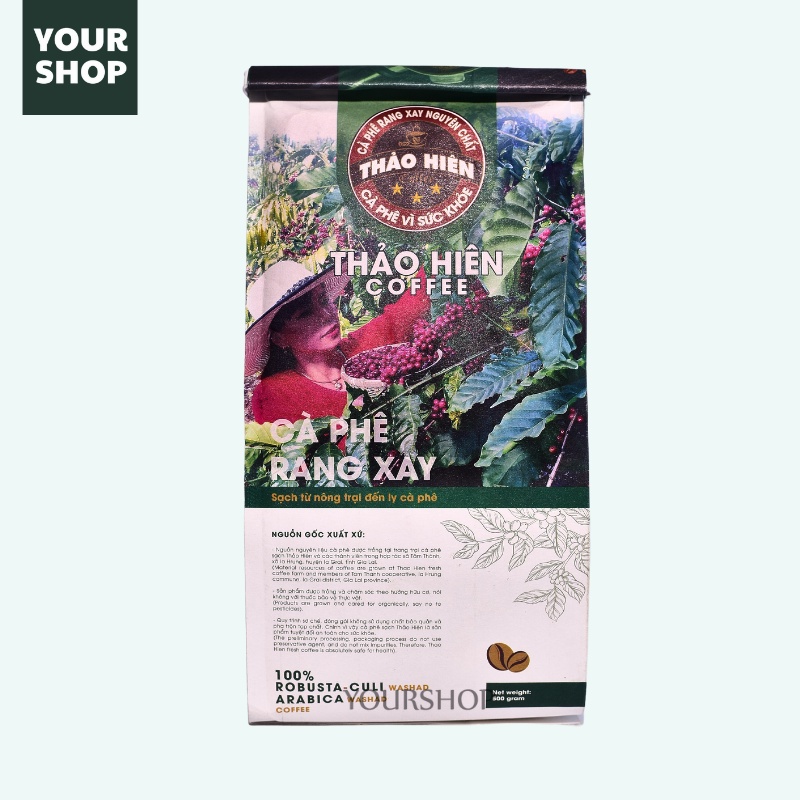 Cà Phê rang mộc Thảo Hiên gu mạnh - Phối Arabica &amp; Robusta &amp; Culi - - Pha Phin- Coffee blend Nguyên chất