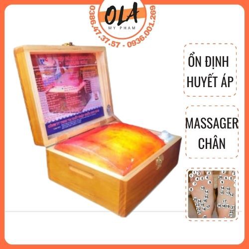 Hộp Đèn Đá Muối Himalaya Mặt Cong Massage Chân - mỹ phẩm ola