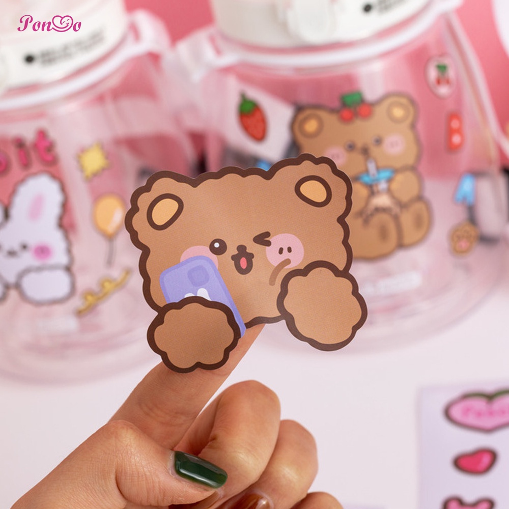 1 Sticker Dán Trang Trí Hình Gấu Xinh Xắn