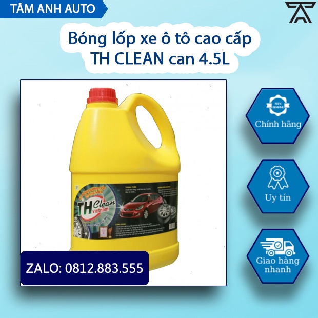 Xịt bóng lốp xe ô tô cao cấp TH CLEAN can 4.5L