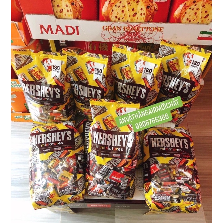 Socola Hershey’s Miniatures Mỹ Gói 180 Viên - 1.58 kg