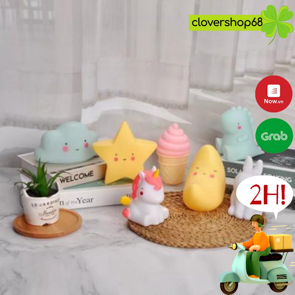 Đèn ngủ silicon xinh xắn thiết kế đáng yêu tiết kiệm năng lượng Clovershop