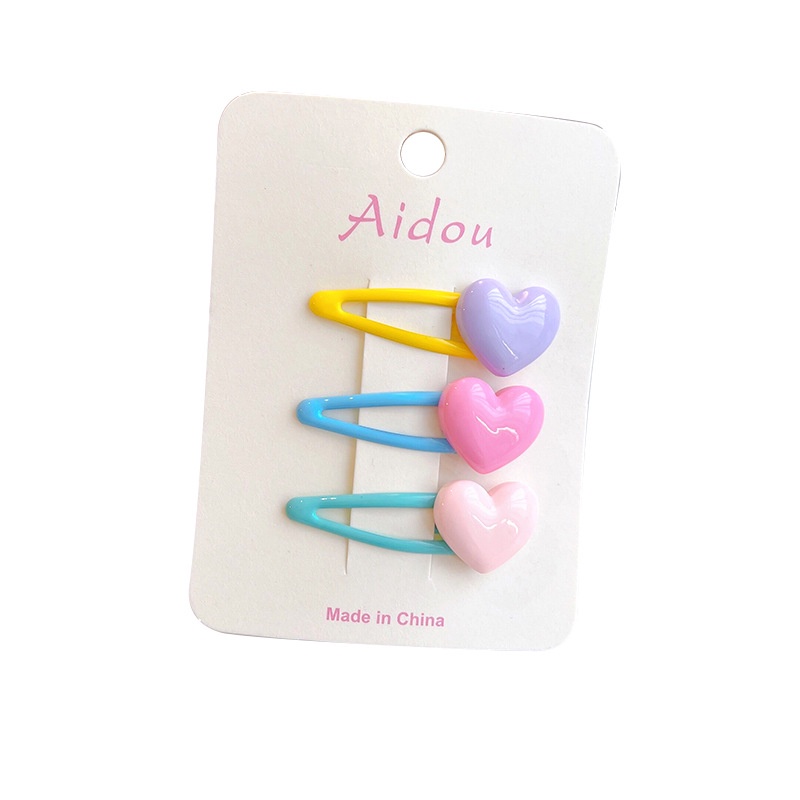 Set 3 Kẹp Tóc Màu Sắc Ngọt Ngào Dễ Thương Cho Bé Gái