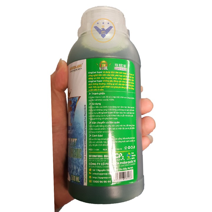 Nước làm mát động cơ xe ô tô, xe máy ( màu xanh ) KING COOL SUPER lon 500ml