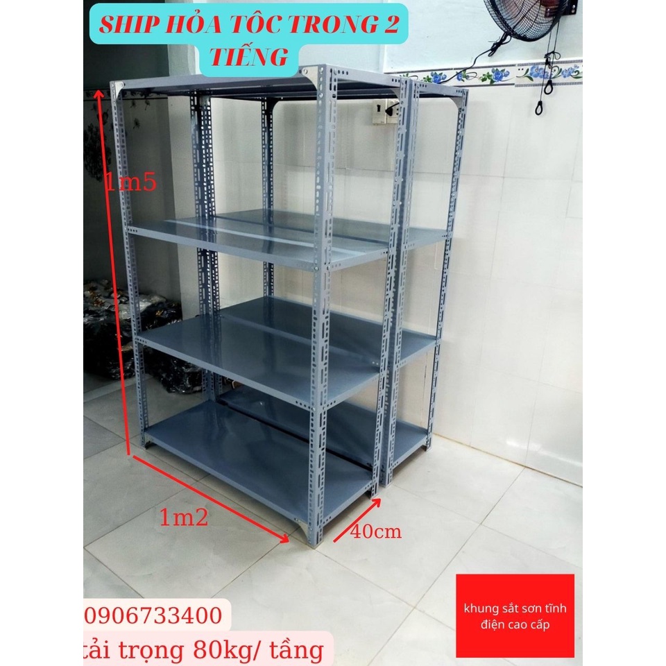 Kệ v lỗ đa năng C1.5mxD1.2mxR40x4 sàn