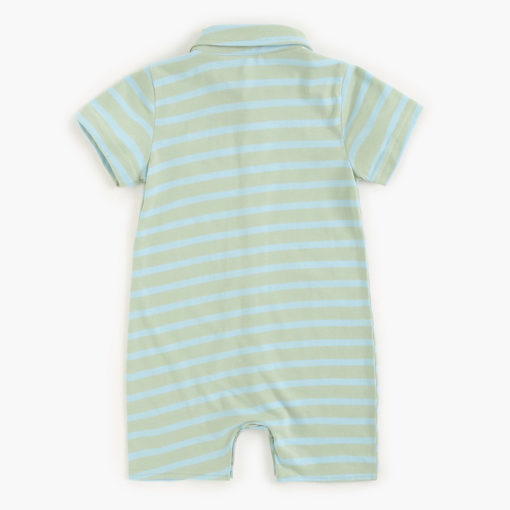 Sanlutoz Áo Liền Quần Ngắn Tay Họa Tiết Sọc Thời Trang Cho Bé Trai