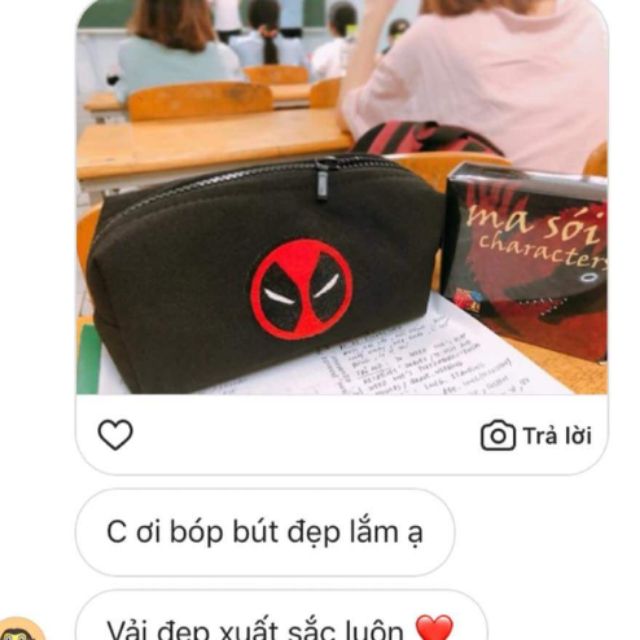 Hộp bút full black phối patch( khách tự ủi)