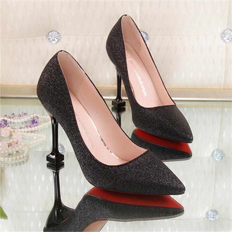 35-45 Large Size Women's Shoes, Wedding Shoes, New Sparkling Sequins, Single Shoes, High Heels, Autumn Fashion Performan