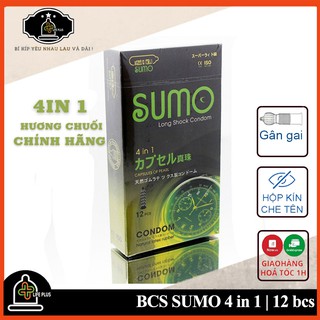 Bao Cao Su gai Siêu Mỏng 4 In 1 Nhật Bản SUMO Nhiều Gen Bôi Trơn, Kéo dài, Hộp 12 bcs - Life Plus Store