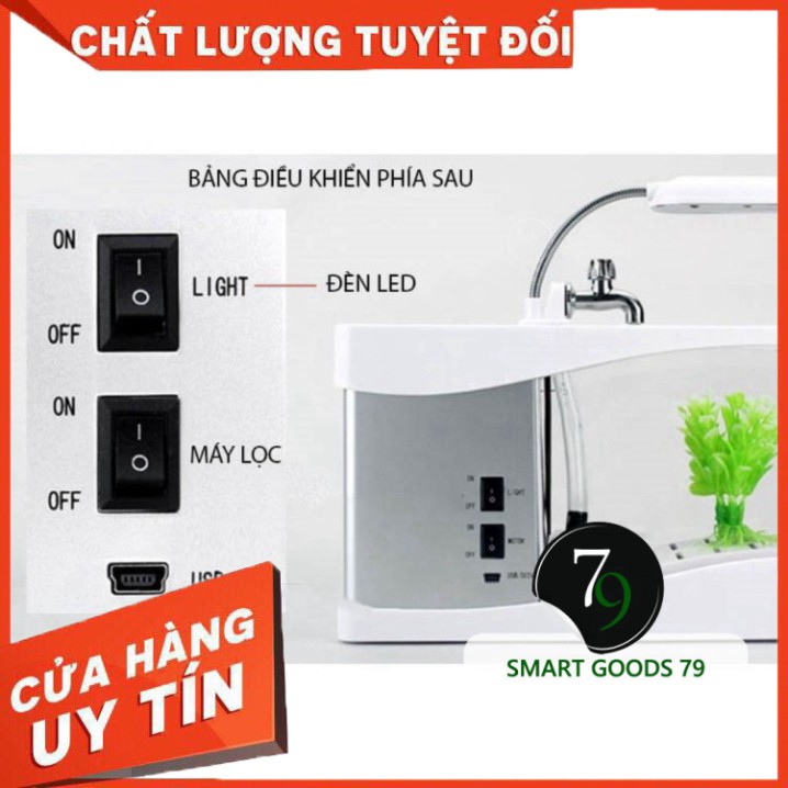Bể cá cảnh mini hồ thủy sinh thông minh đẹp để bàn trong nhà nhựa acrylic