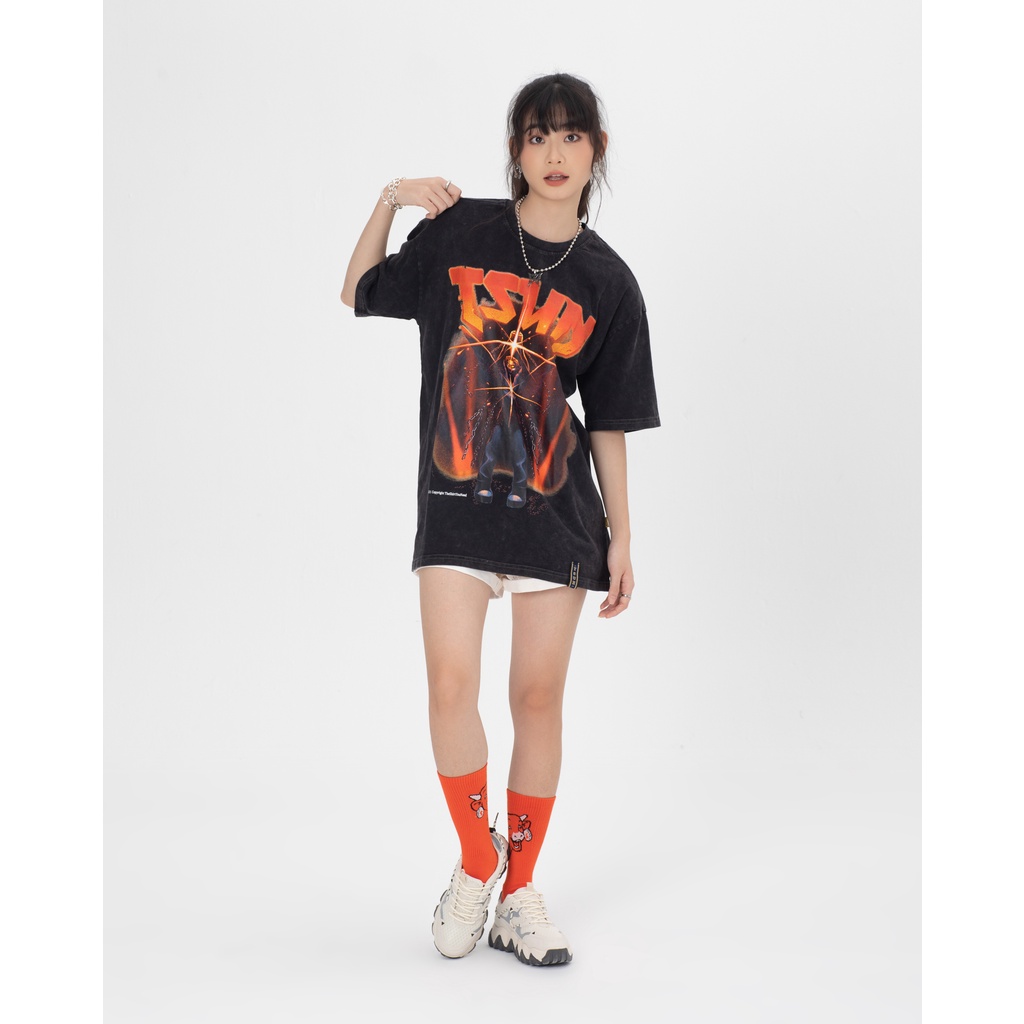 Áo thun TSUN Chains Breaker Wash Tee - Xám - unisex