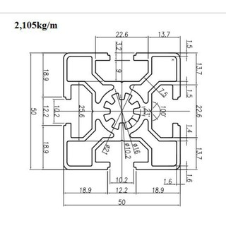 nhôm định hình 50x50