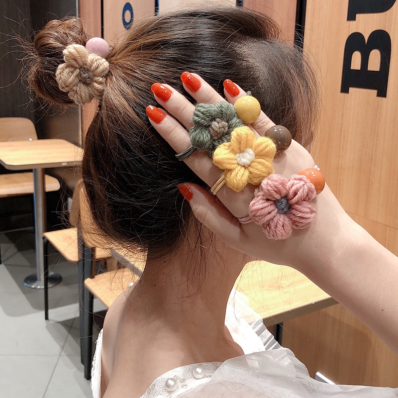 Dây buộc tóc đính hoa đáng yêu cho phái nữ