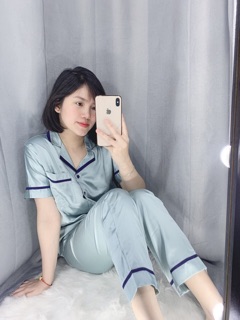 Bộ lụa satin viền 1 phân, đủ size đủ dáng (chờ may)