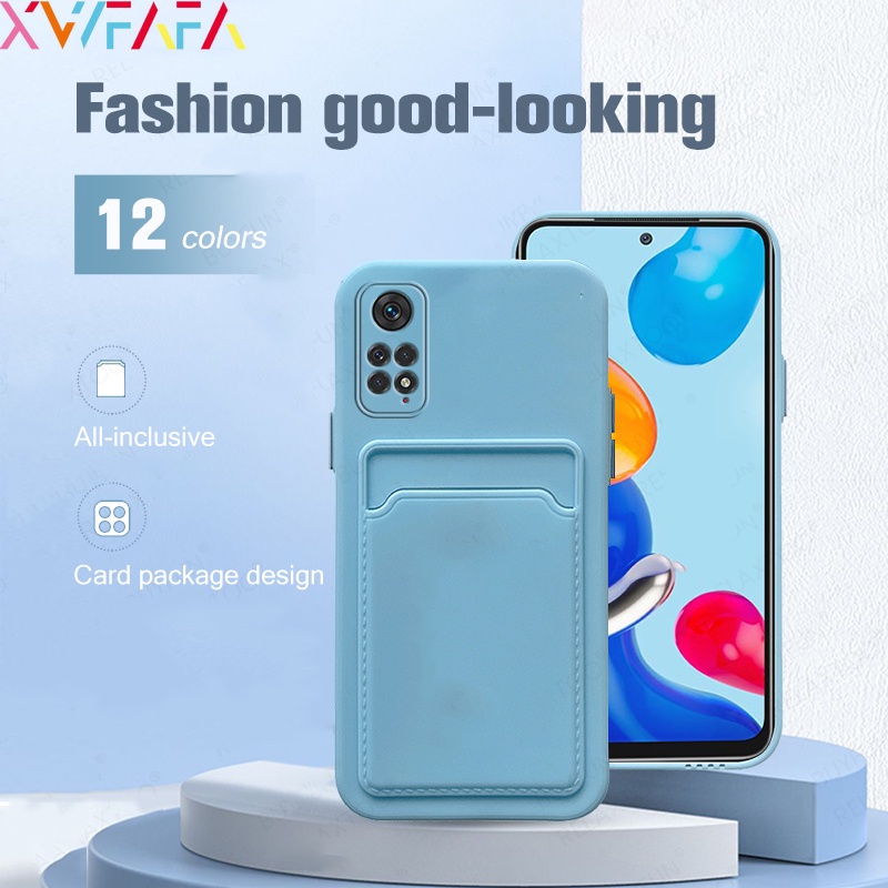 Ốp Điện Thoại Silicon TPU Mềm Màu Kẹo Có Ngăn Đựng Thẻ Cho Xiaomi Redmi Note 11S Note 11 Pro+ Note 11 Pro