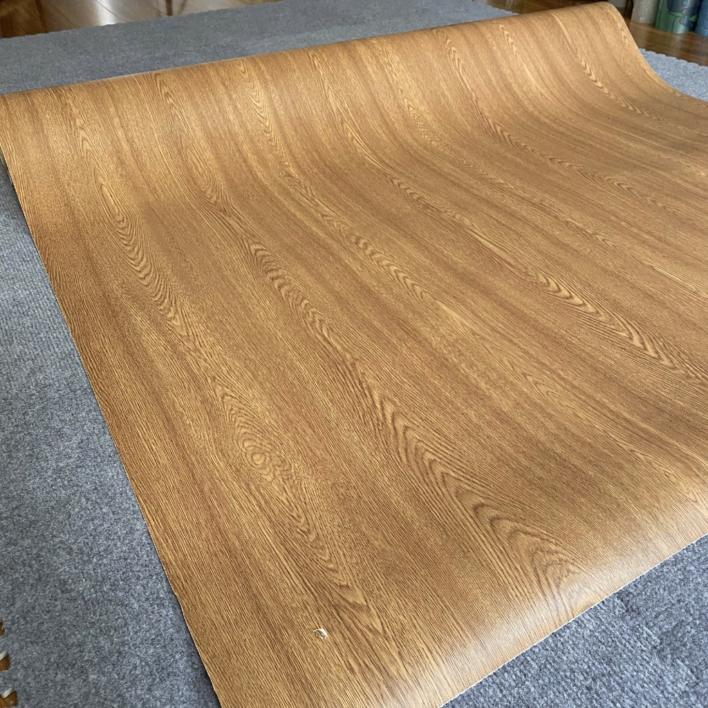 Giấy dán tường giả vân gỗ 3D decal trang trí bàn,ghế,tủ chống thấm khổ 120cm | BigBuy360 - bigbuy360.vn