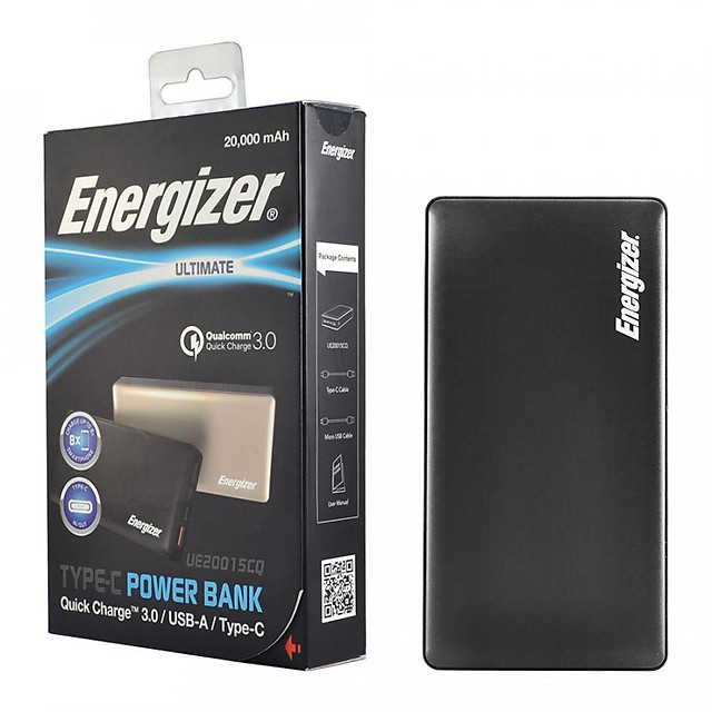 Pin Sạc Dự Phòng Energizer 20.000mAh Quickcharge Qualcomm 3.0 UE20015CQ - Hàng Chính Hãng