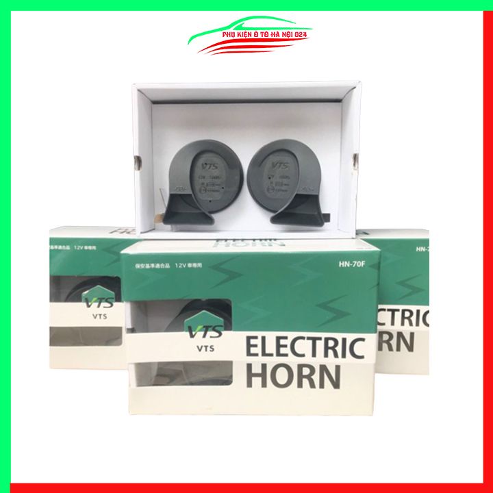 Bộ 2 còi sên Electric Horn VTS HN-70F điện áp 12V dùng cho ô tô xe máy