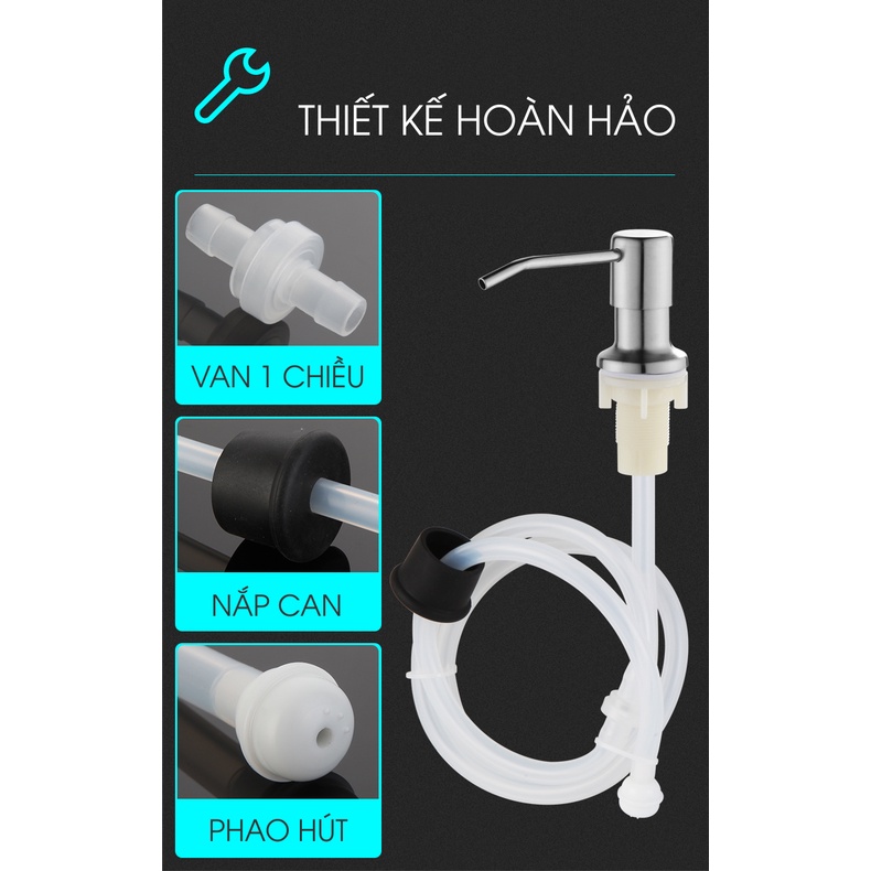 Vòi bơm hút nước rửa chén bát inox 304 lắp chậu rửa ấn nhả thông minh