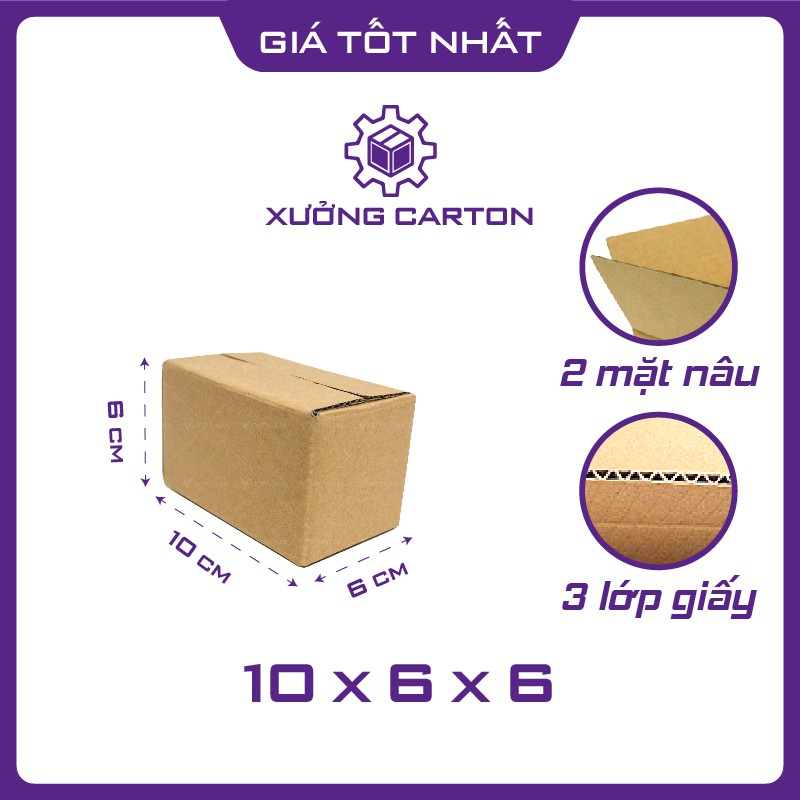 10x6x6 - 50 hộp carton giấy nhỏ đóng gói hàng