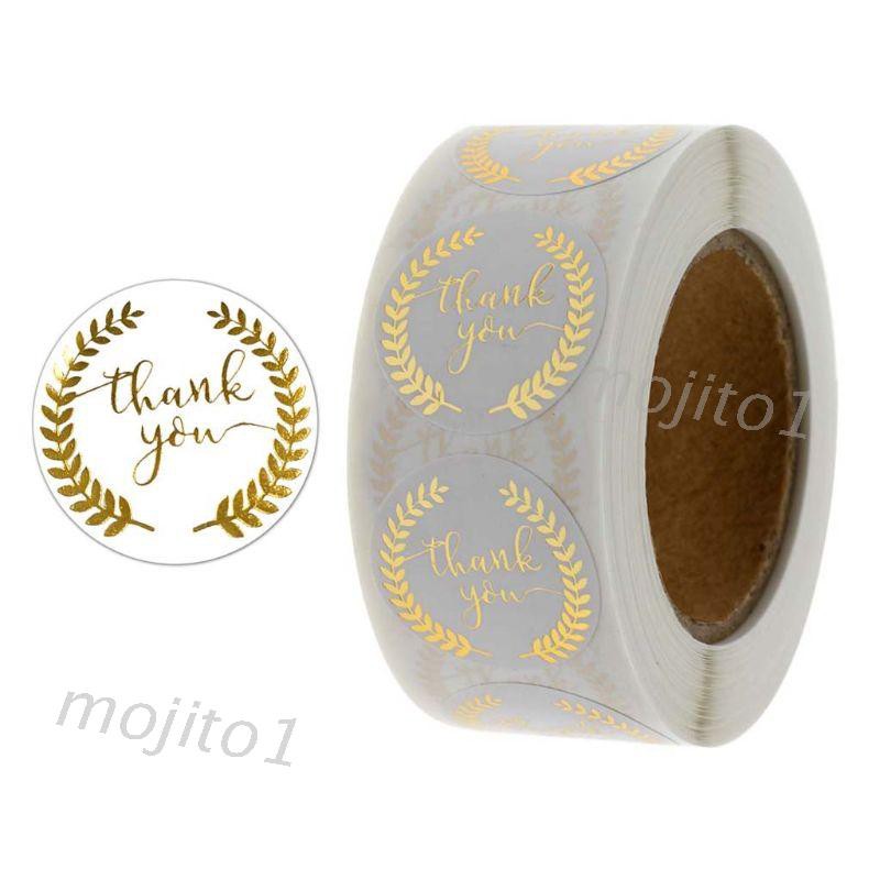 Cuộn 500 Hình Dán Họa Tiết Chữ Thank You Trang Trí Đa Năng