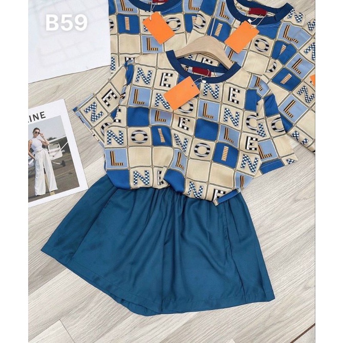 Set Bộ Quần Đùi Áo Tơ Lụa Cao Cấp