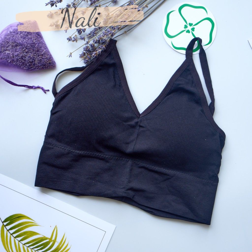 Áo bra thun len tăm, áo bra hở vai khoét lưng chữ u tập gym yoga NL016 | BigBuy360 - bigbuy360.vn