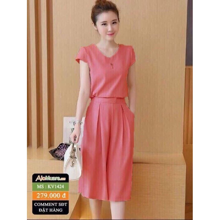 sale sét bộ ống rộng cổ tim thới trang trẻ trung | BigBuy360 - bigbuy360.vn