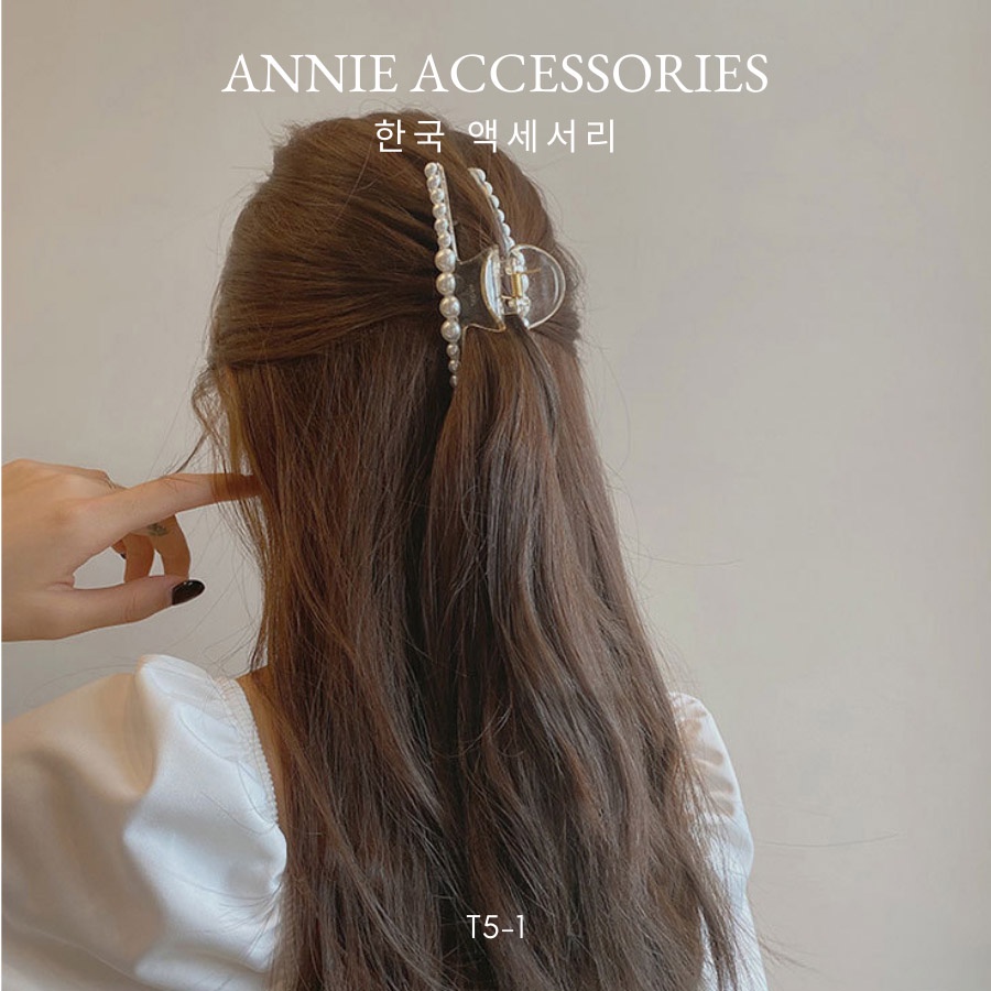 Kẹp tóc càng cua ngọc trai nhân tạo nhiều kiểu phong cách hàn quốc ANNIE - T5-1