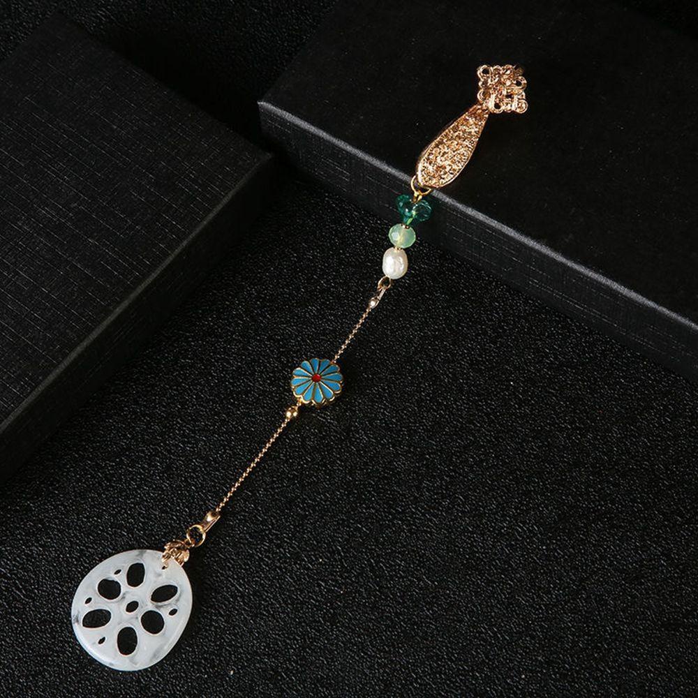 Ghim Cài Áo Tua Rua Hình Hoa / Bướm Đính Ngọc Trai Phong Cách Trung Hoa Cho Nữ