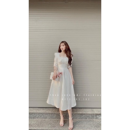 Đầm dự tiệc đỏ trắng đen tay phòng bigsize 50 kg đến 90kg [Đầm bigsize nữ][Đầm cổ vuông dán dài bigsize]( Đầm tết ) | BigBuy360 - bigbuy360.vn